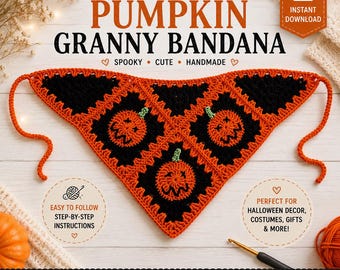 Haakpatroon voor een pompoen-bandana in oma-stijl, een doe-het-zelfproject voor Halloween (PDF)
