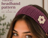 Y2K Crochet Headband Pattern PDF, Hair Wrap Tutorial, , Cute Boho Festival Accessory, Trendy Coquette Bandana