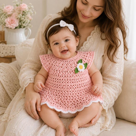 crochet dress yoke pattern Baby Girl Tiffany Designs 16277 #1 Ecom Style:AD5E213408 Fabric This top Size:lrg