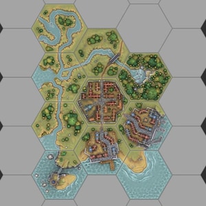 Hexton Hills 10 Tile Bundle Riverton – Modular Map Tiles
