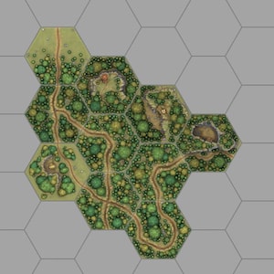 Hexton Hills 10 Tile Bundle Wooded Roads – Modular Map Tiles