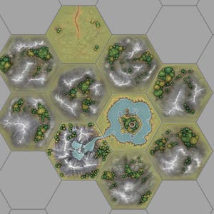 Hexton Hills 10 Tile Bundle Hidden Tower – Modular Map Tiles