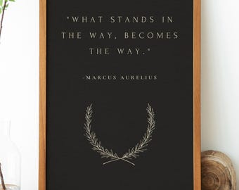 Stoic Philosophy Quote Canvas Wall Art Marcus Aurelius Motivational Typography Minimalist Inspirational Wall Decor Modern Canvas Print