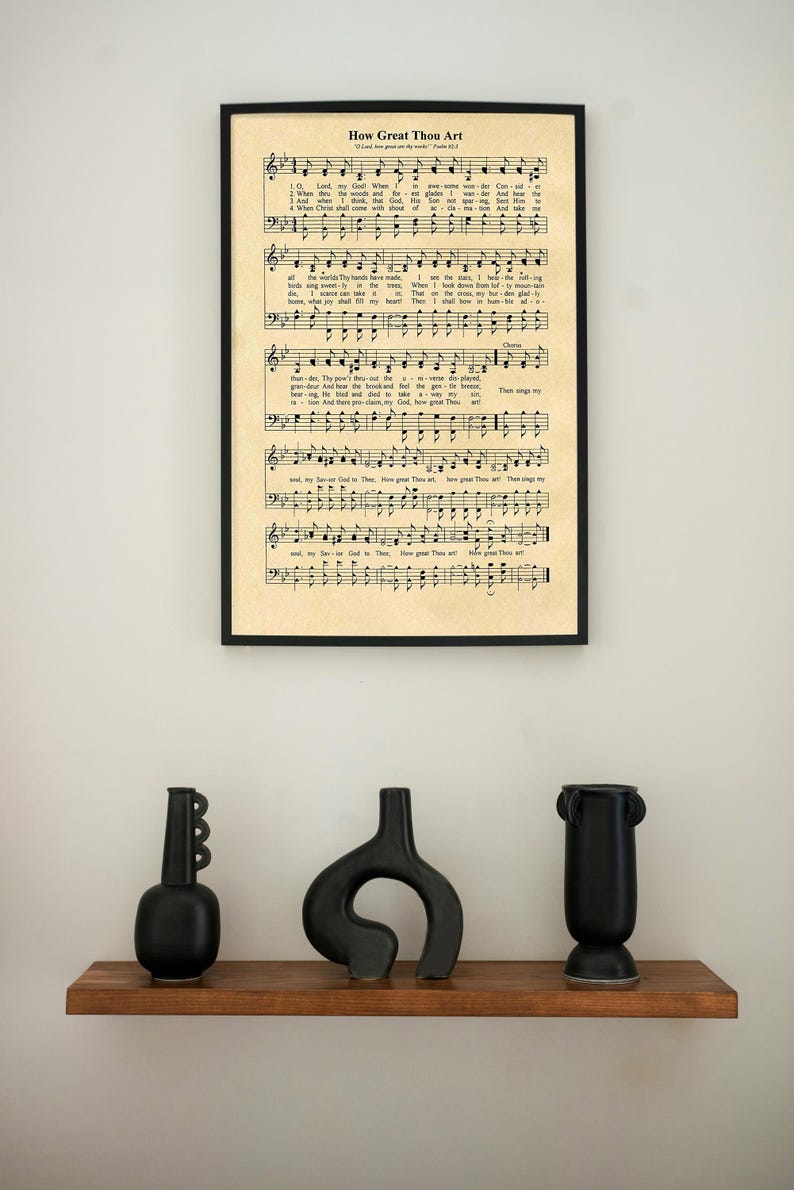 Vintage Sheet Music Canvas Wall Art Antique Hymn Score Print Classical ...