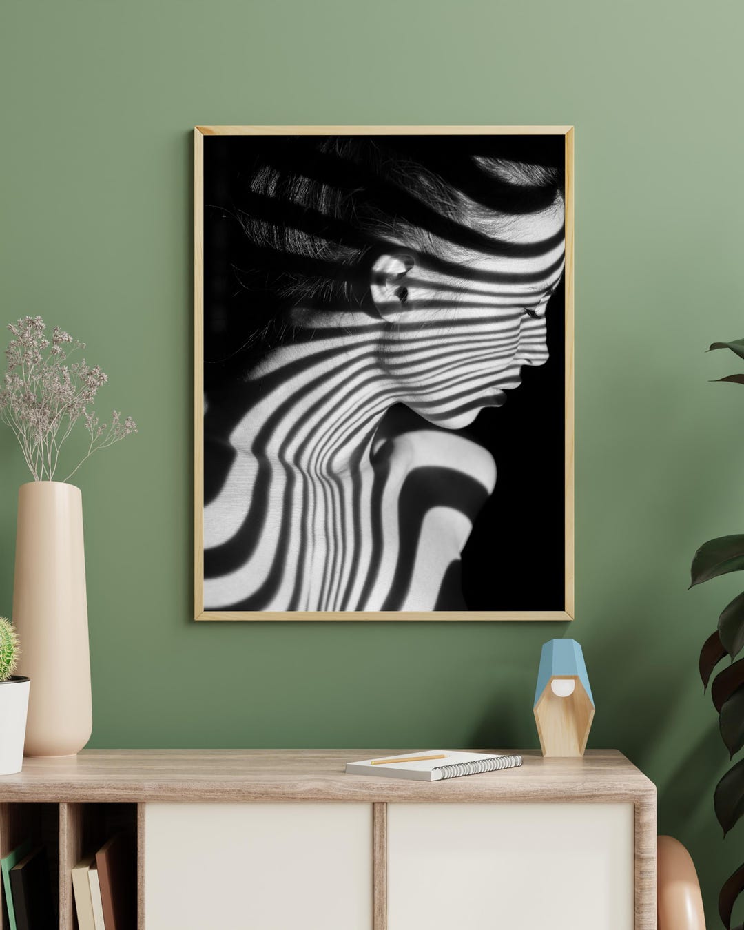 Black and White Woman Canvas Wall Art Minimalist Portrait Print Modern ...
