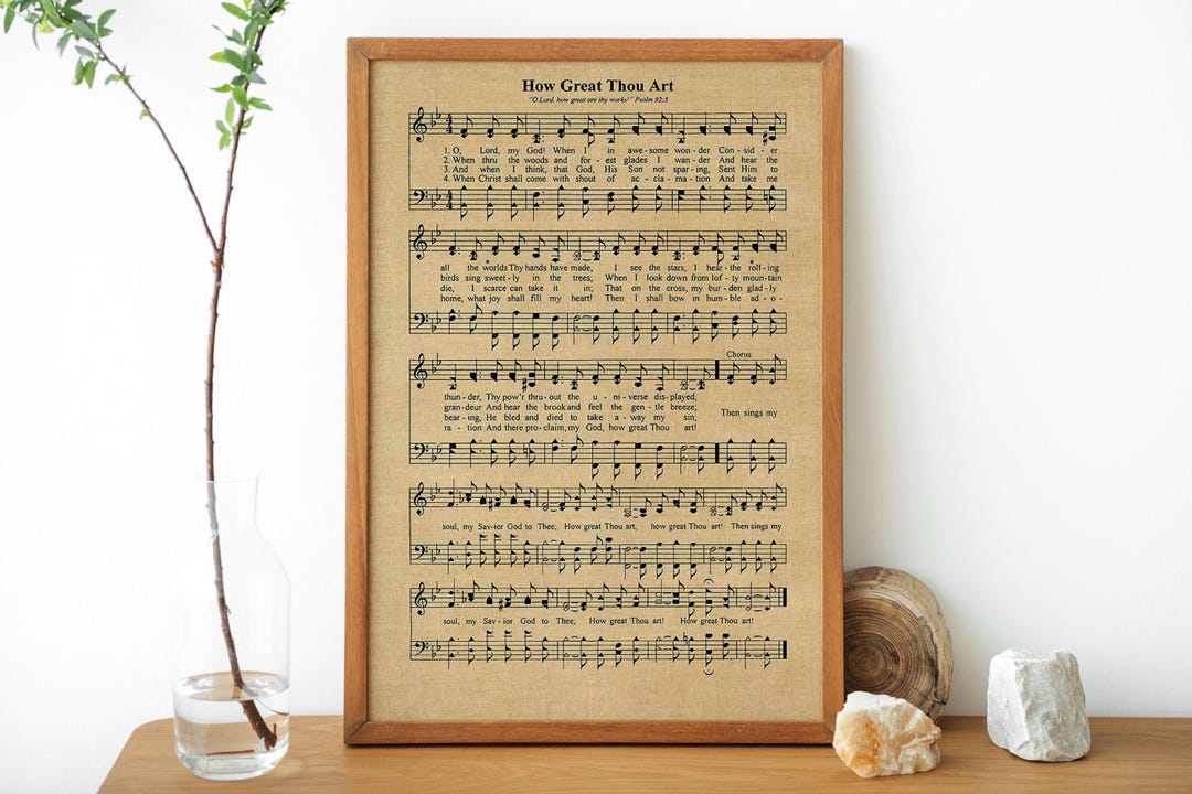 Vintage Sheet Music Canvas Wall Art Antique Hymn Score Print Classical ...
