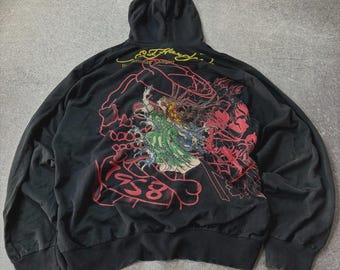 Rare Vintage 00s Christian Audigier Los Angeles Zipped Hoodie