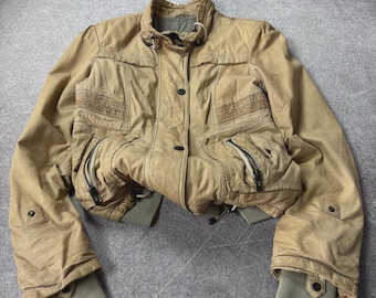 vintage beschnitten rick Art! gewaschen Hysteric Glamour style Lederjacke Cowboy Medium