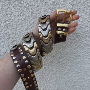 B.B.Simon Swarovski Crystal Gold Western Cowboy Belt - XL B.B. Simon | Accessories | Bb Simon Cross Pony Hair Leather  main image 2