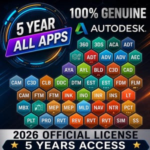 AutodeSk All Apps 5-Year Subcription | CAD & 3D Design Software Bundle – 100% Genuine | Guaranteed