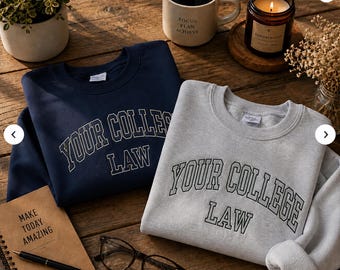 Embroidered Custom Law School Sweatshirt, College Program Crewneck, Law Sweatshirt, Law Student Gift, College Law Sweatshirt
