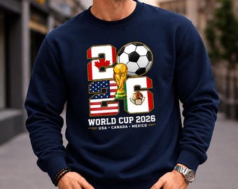 World Cup 2026 Soccer Host Cities Sweatshirt: USA, Canada, Mexico Soccer Fan Tee