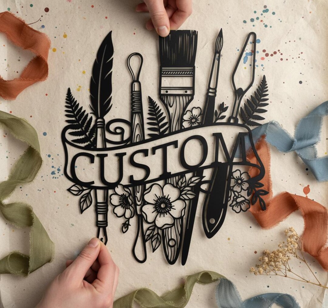 Custom Artist Studio Metal Sign, Personalized Painter Name Wall Art ...