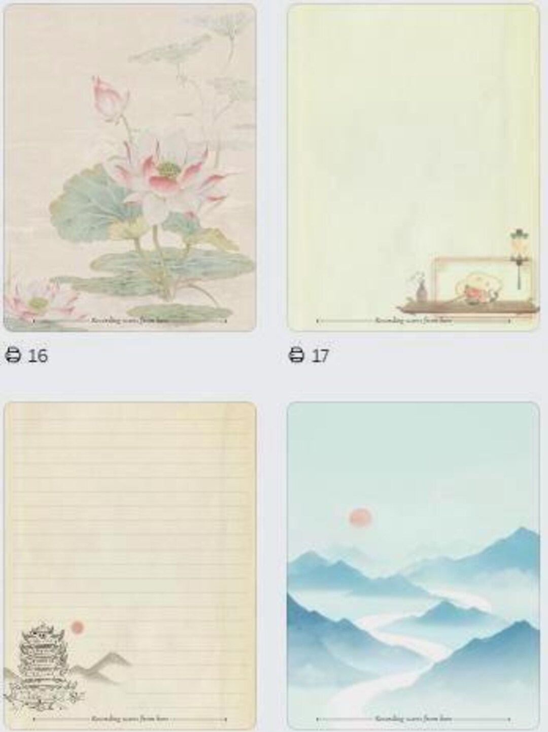 Elegant & Printable Chinese Style Templates || Artistic Colouful Pages ...