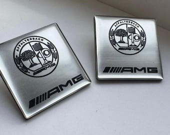 AMG Brabus Seat Plates, Mercedes, 52x52 mm (Set of 2)