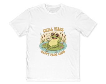 Chill Vibes Frog Club T-Shirt | Cute Sunglasses Frog Illustration