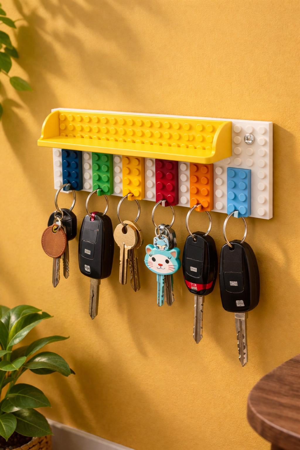 Building Block Wall Key Holder – Brick Style Keychain Rack – Modern ...