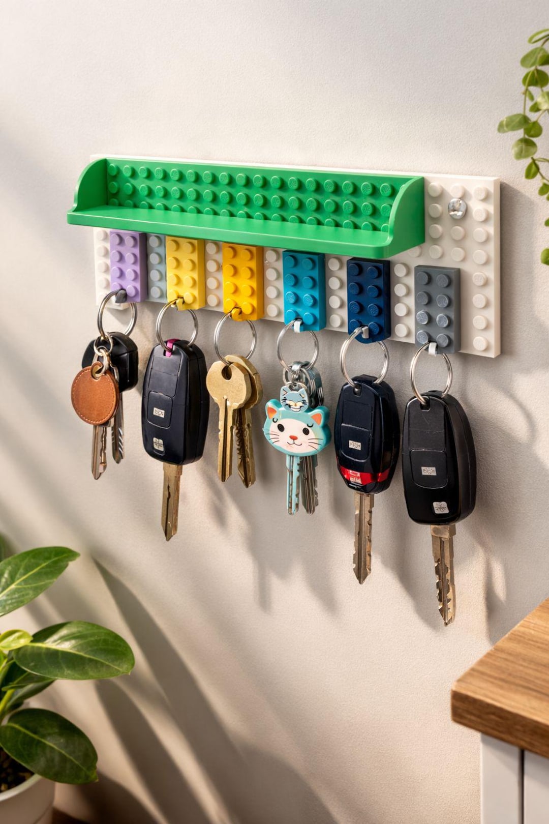 Building Block Wall Key Holder – Brick Style Keychain Rack – Modern ...