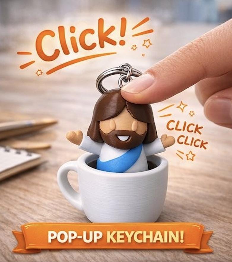 Click Key Chain Jesus Click Keychain - Etsy