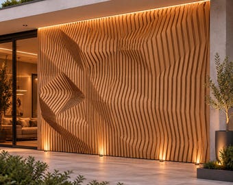 Parametric Wall Panel Design (Digital Download - dxf, cdr, pdf, ai, svg) Geometric 3D CNC Laser Cut Pattern