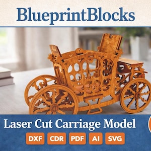 Laser Cut Carriage Design (dxf, cdr, pdf, ai, svg) Vector Template for CNC Project