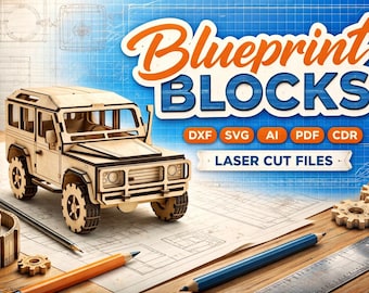 3D Off Road SUV Laser Cut Files: 4x4 Vehicle Model Plan (Digital Download)