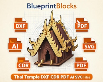 Thai Temple Spirit House Laser Cut Files (DXF, SVG, PDF)