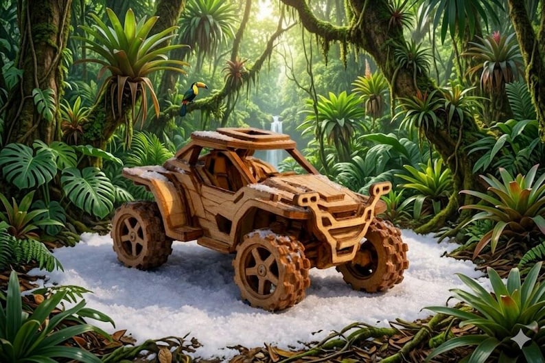 3D Wooden Off-road Buggy Laser Cut File: Vector Plan Blueprint (digital ...