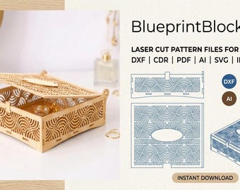 Laser Cut Jewelry Box Pattern, Decorative Wooden Storage Template (Digital Download)