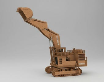 Heavy Duty Excavator Laser Cut Files | 3D Construction Model DXF SVG PDF (Digital Download)