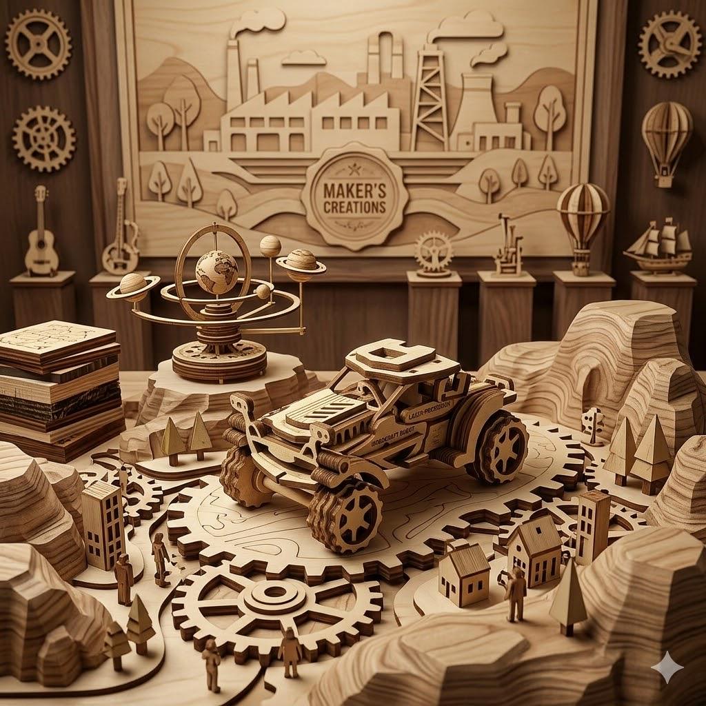 3D Holz Off-Road Buggy Laser Cut Datei: Vektor-Plan Blueprint ...