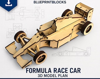 Formula Race Car 3D Model Plan | Laser Cut Files (dxf, cdr, pdf, ai, svg)