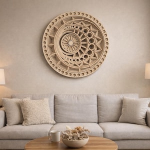 Mandala Wand Kunst | Geometrische Laser Cut Holzplatte Vorlage (DXF Cdr Pdf Ai svg)