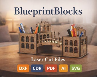 Venice Style Desk Organizer Laser Cut Files (dxf, cdr, pdf, ai, svg)