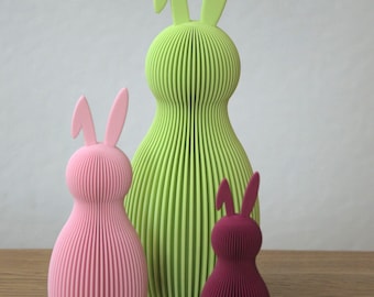 Moderne Osterhasen I Ribbed Design I 3D Druck Deko I Osterhasen-Set in verschiedenen Größen & Farben
