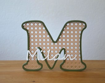 Buchstaben mit Wiener-Geflecht I Personalisierbar mit Namen I Geschenk zur Geburt & Taufe I Namenschild Kinderzimmer I Deko