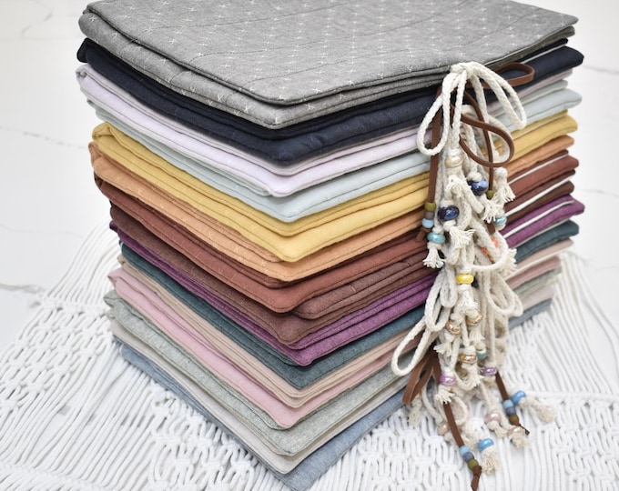 Quilted Electronic Device sleeve or Book sleeve/case, linen