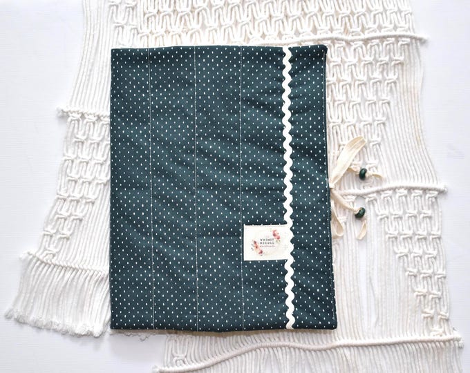 Stitching Floss Bobbin Project Folder, Quilted Needlework Organizer for Embroidery Floss & Tools