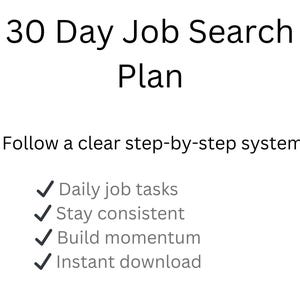 Plan de búsqueda de empleo de 30 días / Calendario de búsqueda de empleo / Plantilla de planificación profesional / Sistema de solicitud de empleo / Descarga instantánea