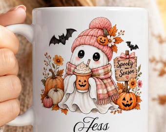 Personalized Halloween Ghost Mug • Halloween Gifts • Personalized Ghost Mug • Halloween Party Decor • Fall Mug • Office Gifts • Autumn Mug