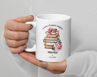 Personalized A New Chapter Begins Mug, Custom Name and Year Gift, New Beginnings Coffee Cup