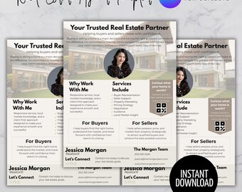 Real Estate Agent Flyer Template, Canva Listing Presentation (US Letter)