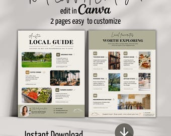 Realtor Neighborhood Guide Canva Template | Editable Local Area Flyer (Digital Download)