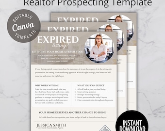 Expired Listing Letter Template Canva | Realtor Prospecting Letter | Real Estate Lead Generation Flyer