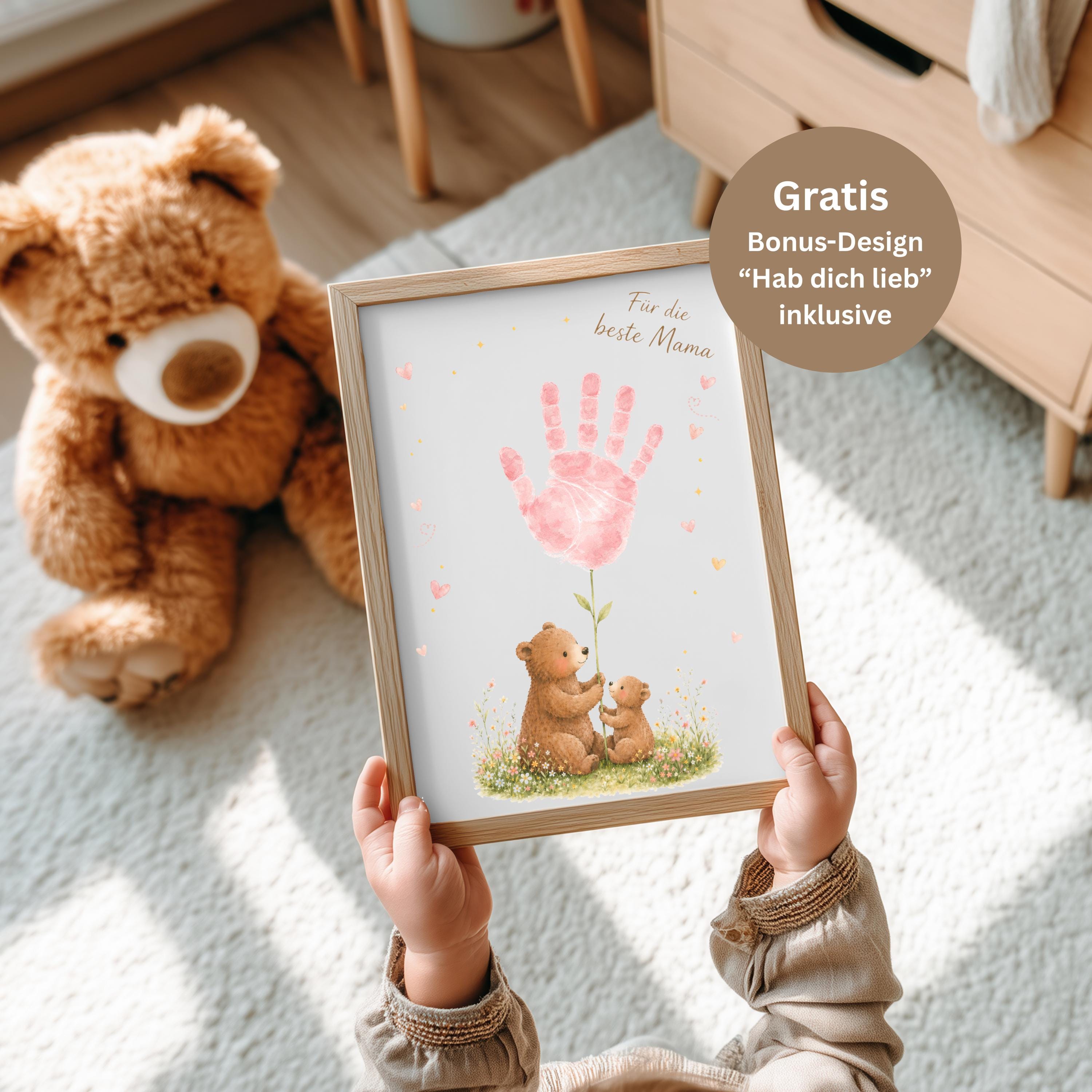 38 Un-BEAR-lievable Crafts: Engaging and Easy DIY Projects for Kids 6 Mom's Handprint Poster - 2 Craft Templates Bear Mom Child -…