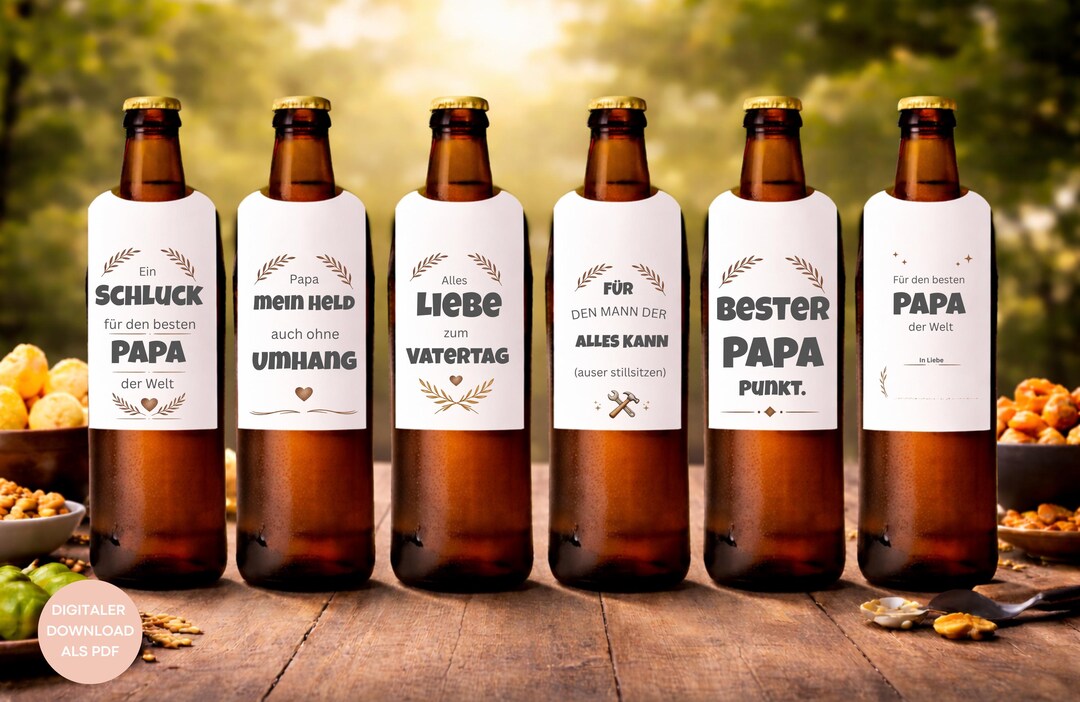 Beer Tags for Dad – Pack of 6 Beer Bottle Designs | Father's Day Gift ...