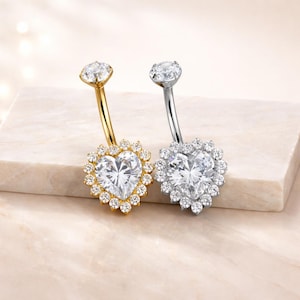 Hartkristallen navelring, goudzilveren navelsieraden, bungelende navelpiercing