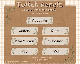 Jordnära minimalistiska Twitch-paneler | Nature Stream-resurser (direktnedladdning)