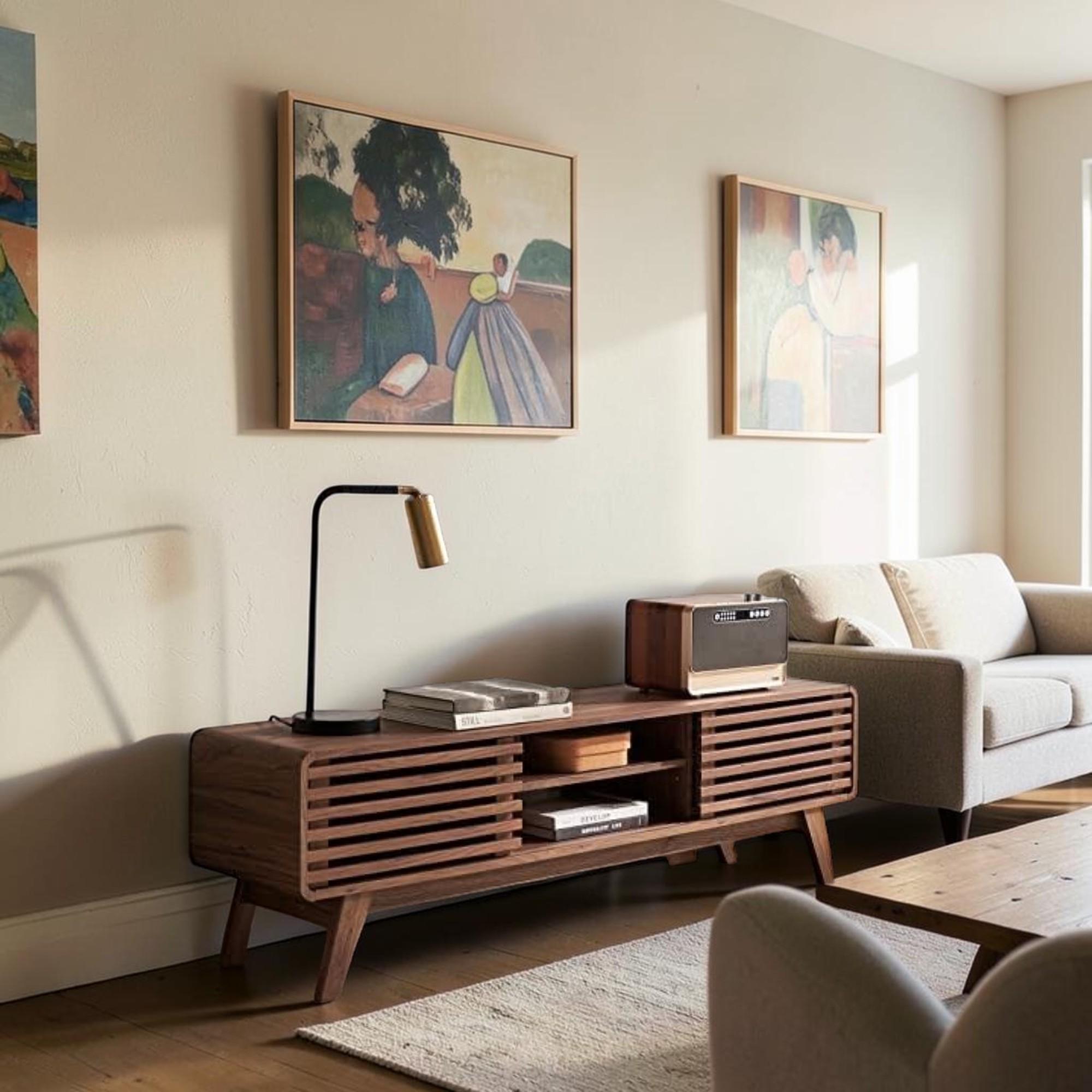Media Console Mid Century Low - Etsy