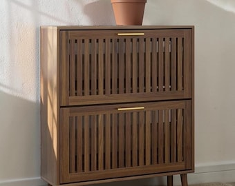 Slim Shoe Cabinet Entryway Storage Hidden Rack Flip Drawer Organizer